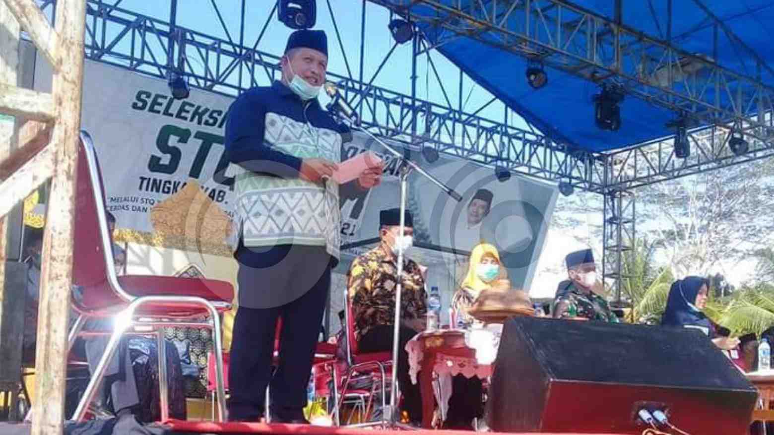 Bupati Muna, LM Rusman Emba membuka STQ tingkat kabupaten. Foto: Sunaryo/Telisik