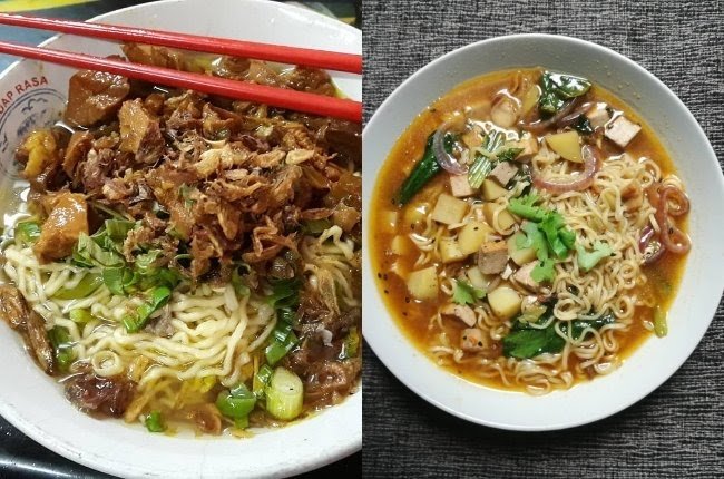 Mie Ayam dan Ramen. Foto: Repro Suara.com