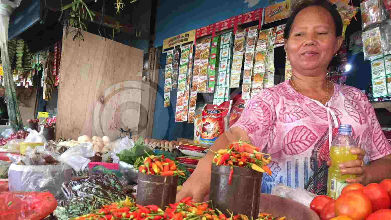 Siti Rodiah, pedagang cabai di Pasar Lawata. Foto: Siswanto Azis/Telisik