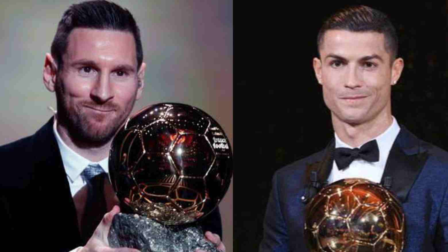 Lionel Messi dan Cristiano Ronaldo saat meraih Trofi Ballon dOr. Foto: Repro google.com