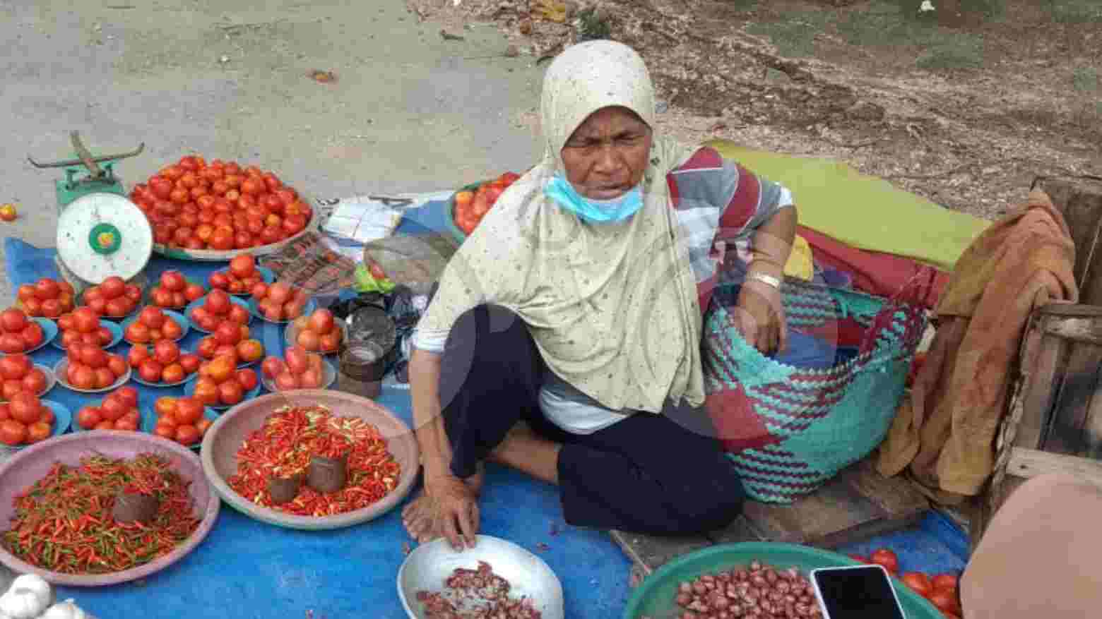 Wa Ode Dodala saat menjajakan jualannya. Foto: Arini/Telisik