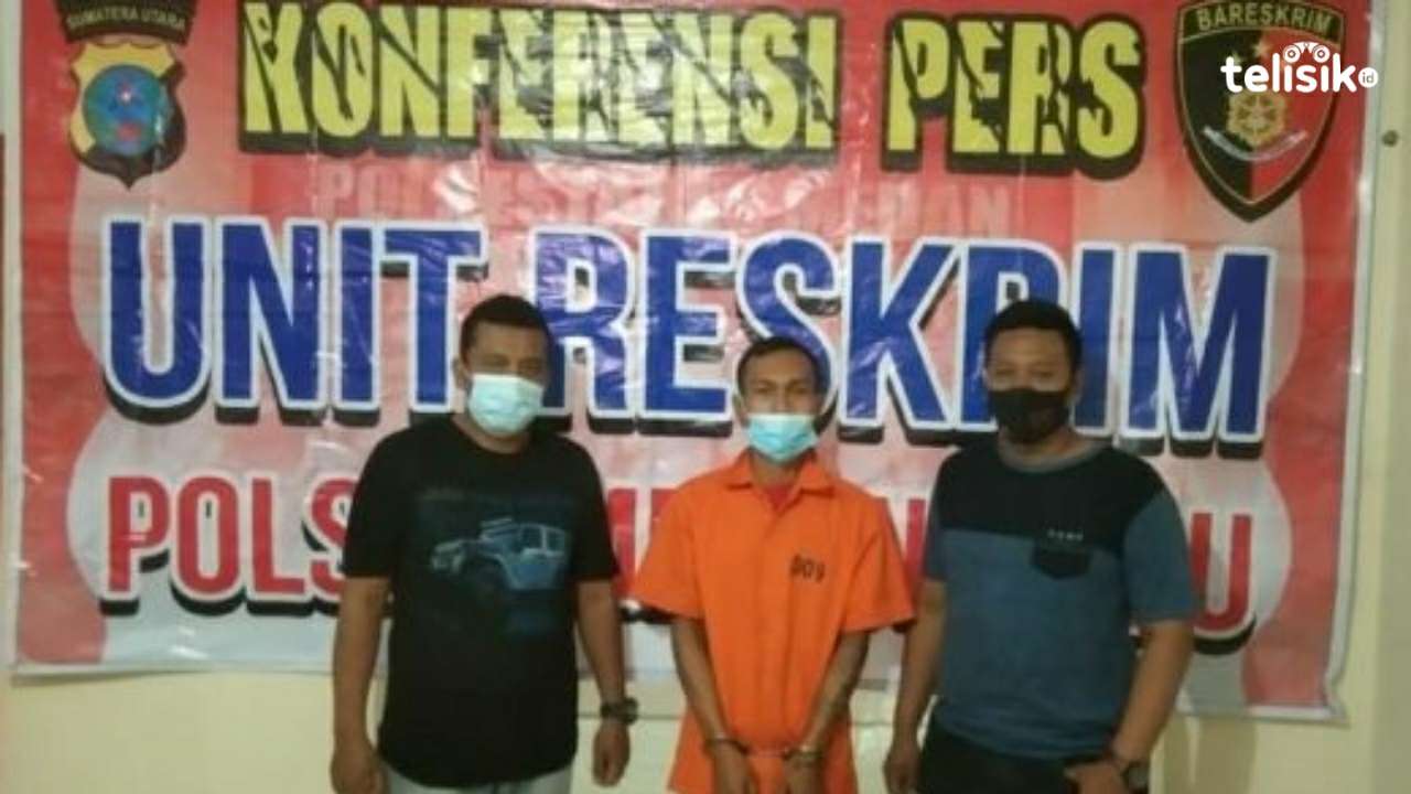 Pelaku saat ditangkap Polsek Medan Area. Foto: Ones Lawolo/Telisik