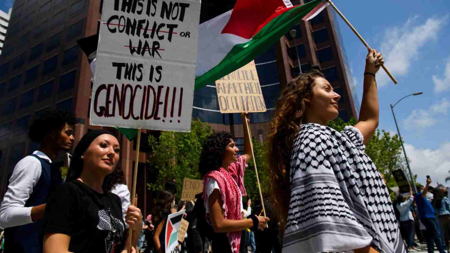 Salah satu aksi demonstrasi mendukung Palestina. Foto: Repro Reuters