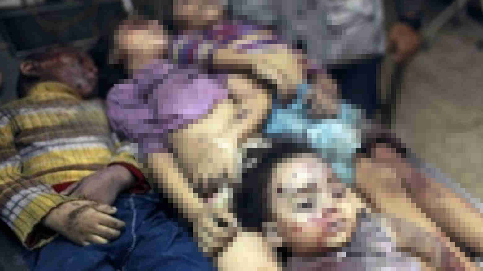 Anak-anak Palestina yang tewas akibat rudal Israel. Foto: Repro Reuters