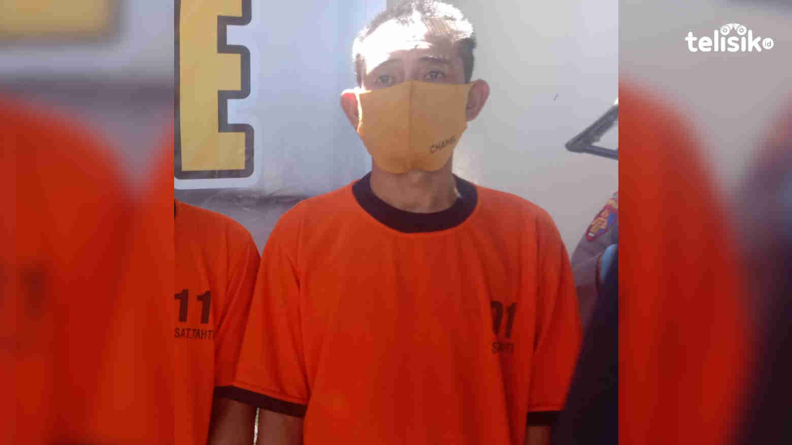 Haspin (42), tersangka kasus kepemellikan narkotika saat ditangkap Sat Res Narkoba Polres Kolaka. Foto: Muh. Sabil/Telisik