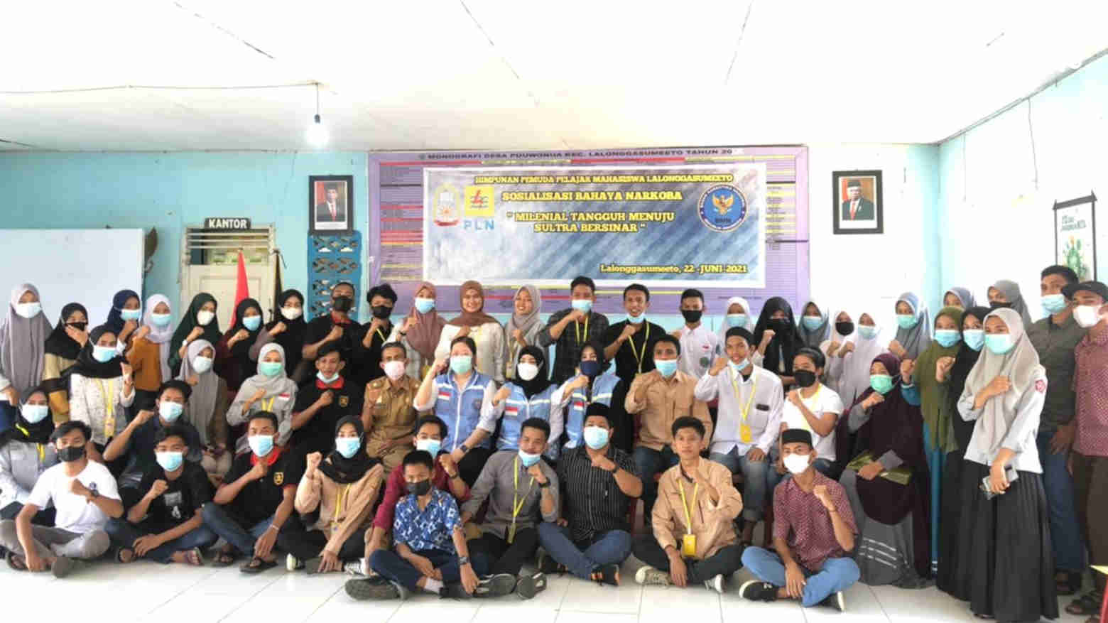 Sosialisasi Bahaya Narkoba pada pemuda Lalonggasumeeto. Foto: Ist.