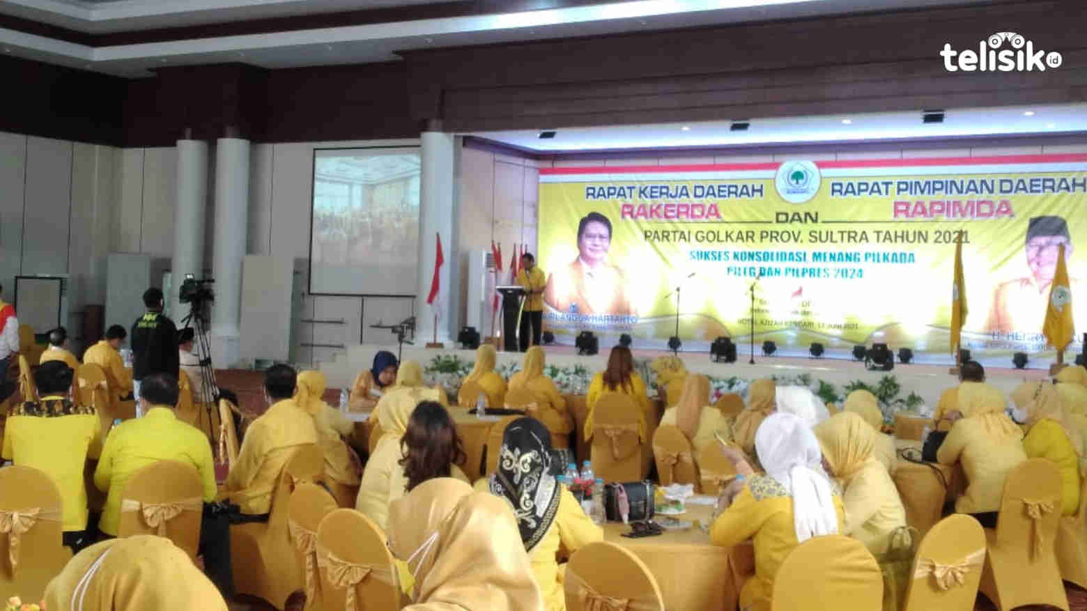 Rakerda dan Rapimda Partai Golkar. Foto: Ibnu Sina Ali Hakim/Telisik
