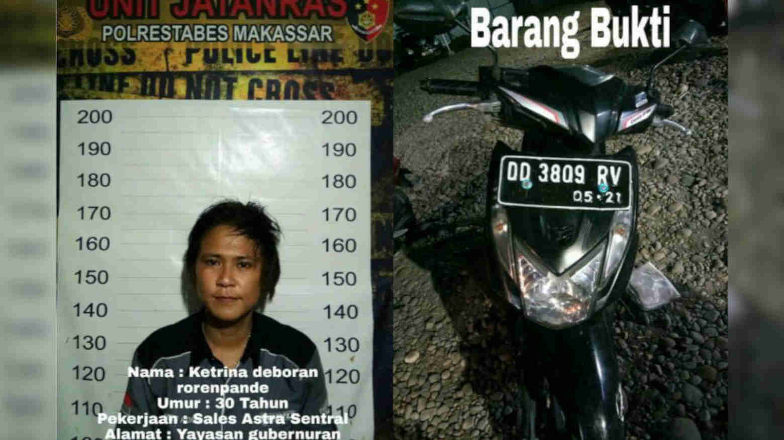 Pelaku dan barang bukti yang di amankan unit Jatanras Polrestabes Makassar.Foto: Ist.
