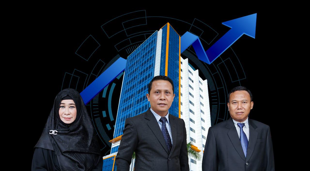 Hayati Hasan (Direktur Pemasaran), Abdul Latif (Direktur Utama), Hariyanto (Direktur Kepatuhan). Foto: Ist.