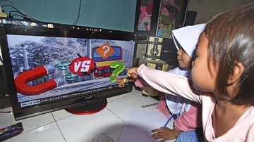 Tayangan televisi digital. Foto: Repro Antara