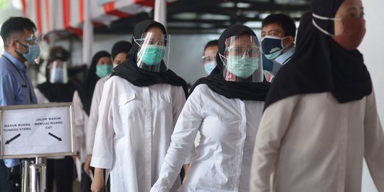 Suasana tes CPNS Kemenkum HAM tahun 2020 dengan protokol kesehatan COVID-19. Foto: Repro Merdeka