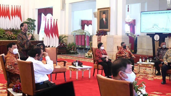 Pertemuan Presiden Jokowi dengan partai politik (parpol) koalisi di Istana Negara Jakarta. Foto: Repro detik.com