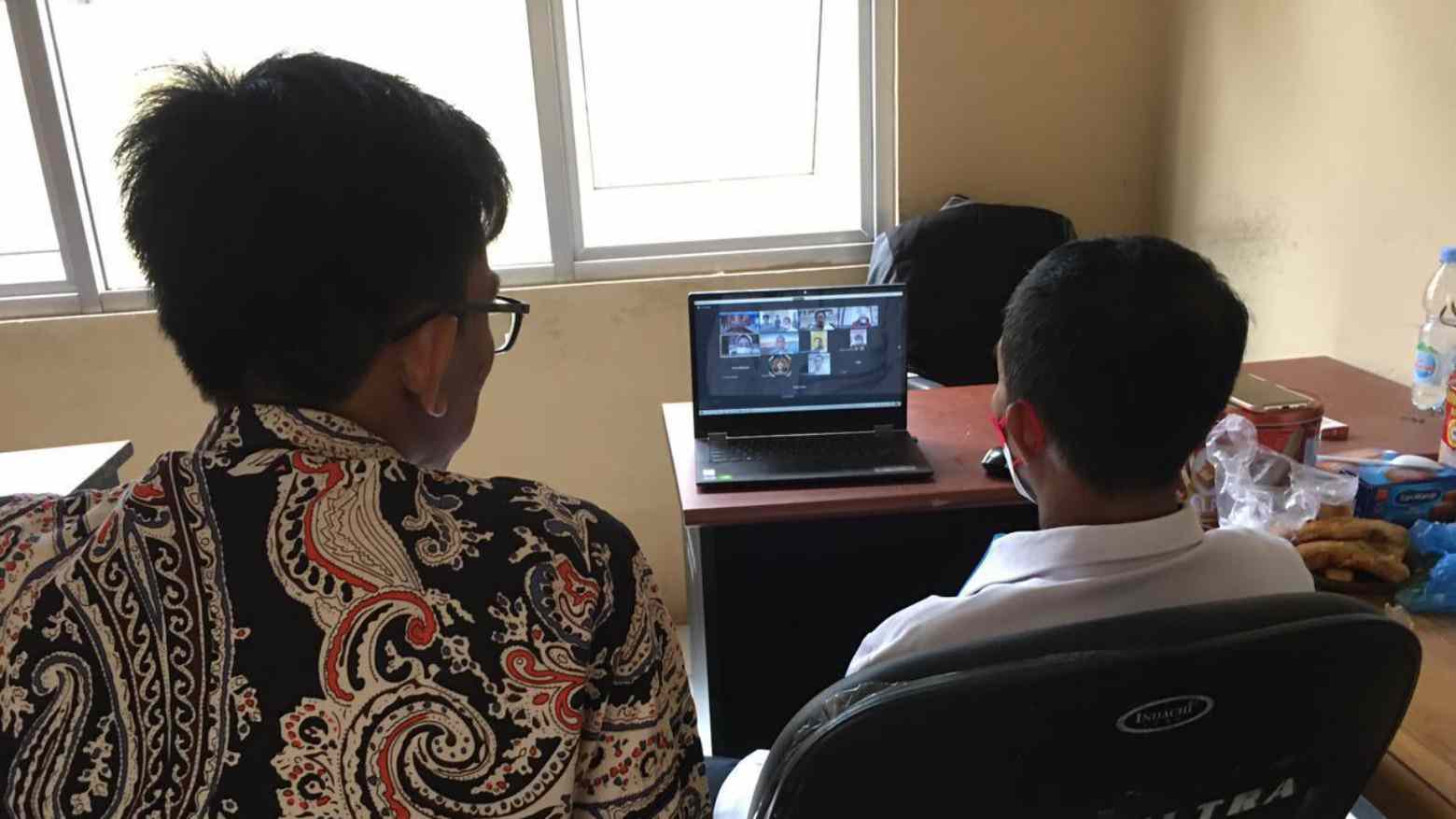 Suasana rapat koordinasi bersama PWI Pusat secara virtual. Foto: Ist.