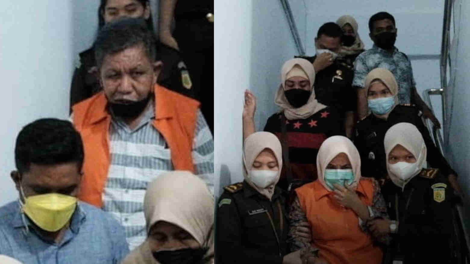 Tiga orang tersangka dugaan tindak pidana korupsi Pasar Palabusa. Foto: Ist.