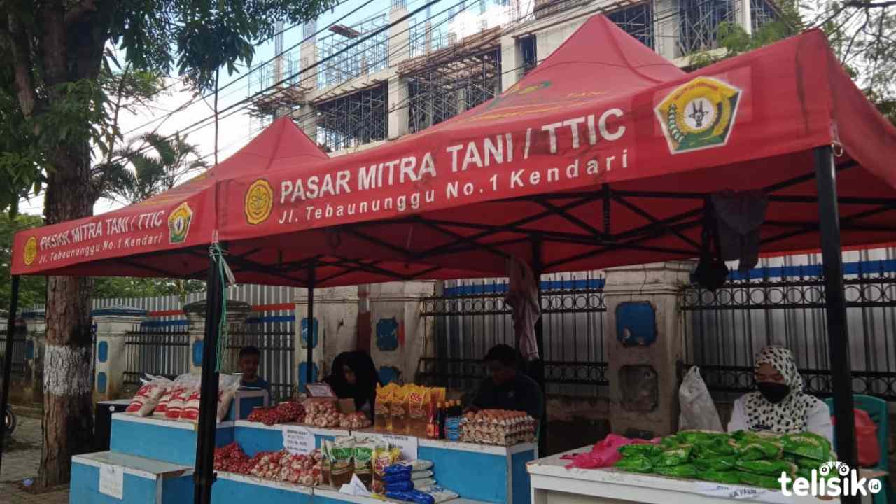 Pasar Tani yang digelar oleh Dinas Pertanian dan Ketahanan Pangan Kota Kendari. Foto: Amsir/Telisik