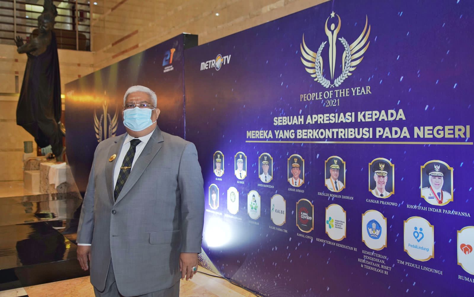 Gubernur Sultra, Ali Mazi di lokasi penerimaan penghargaan Best Governon for Empowerment and Education di Jakarta. Foto: Ist.