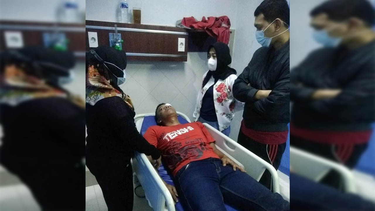Korban ketika dirawat dirumah sakit. Foto: Humas Polsek Delitua