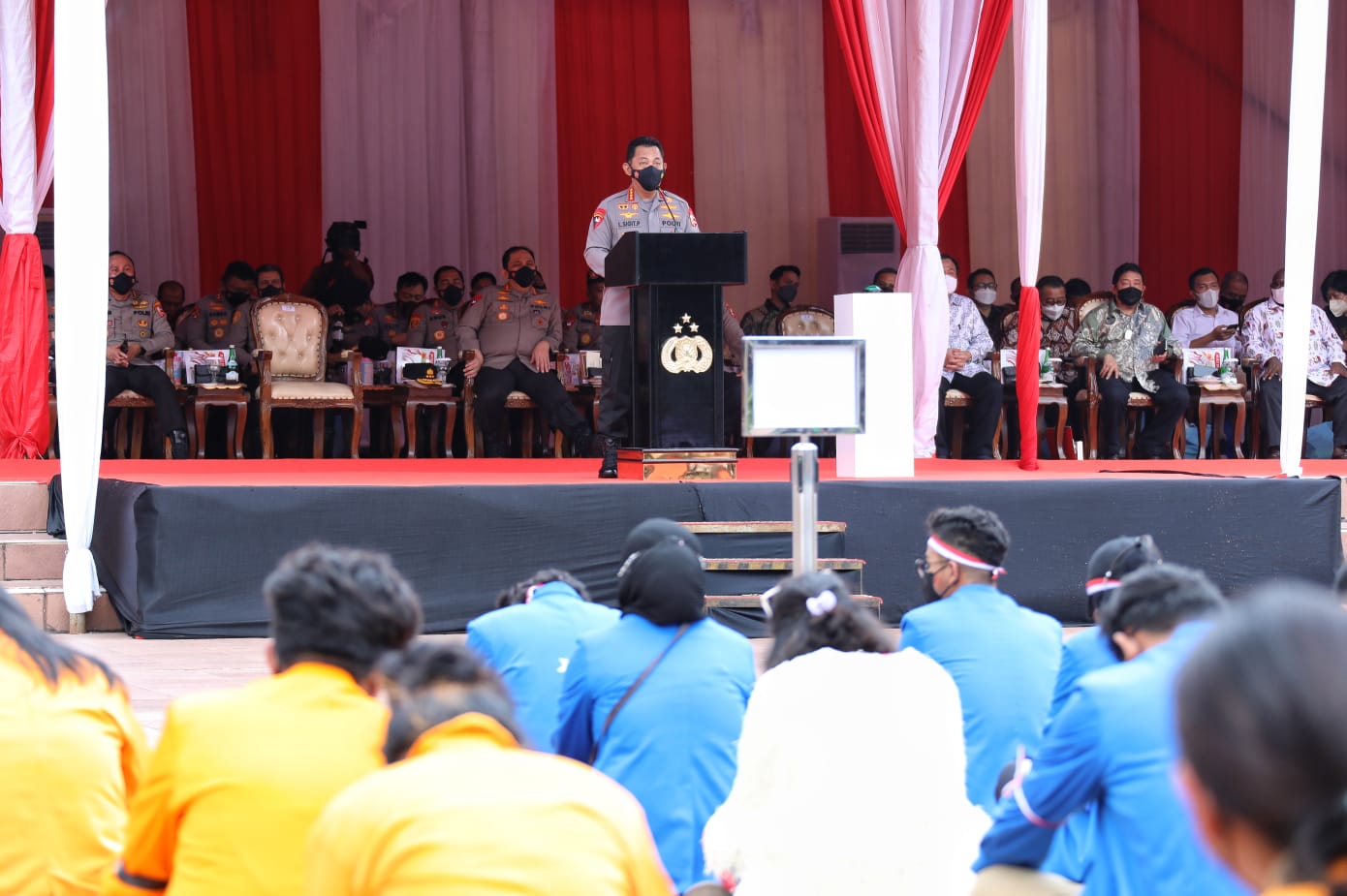 Kapolri Jenderal Listyo Sigit Prabowo membuka lomba orasi unjuk rasa. Foto: dok. Humas Polri