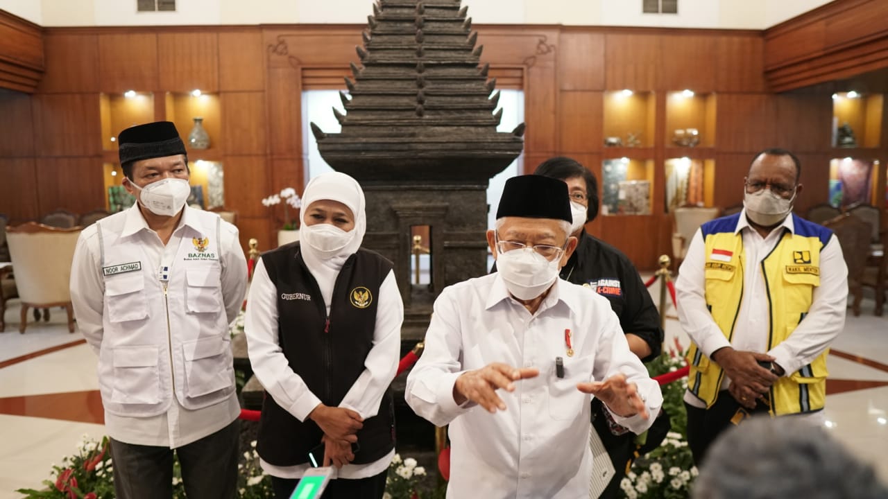 Wapres RI KH. Ma'ruf Amin saat di bandara Juanda Sidoarjo. Foto: Humas Jatim