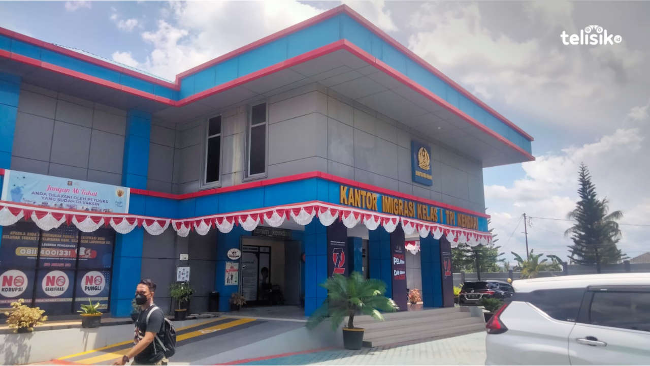 Nampak samping kantor Imigrasi Kelas I TPI Kendari, Foto: Andi May/Telisik