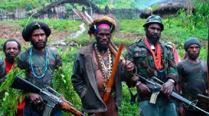 Kelompok Kriminal Bersenjata (KKB) Papua. Foto: Repro tribunnews.com