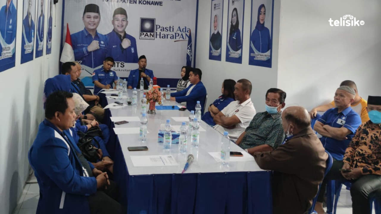 Suasana rapat DPD PAN Konawe terkait target pada Pemilu 2024. Foto: Aris Syam/Telisik