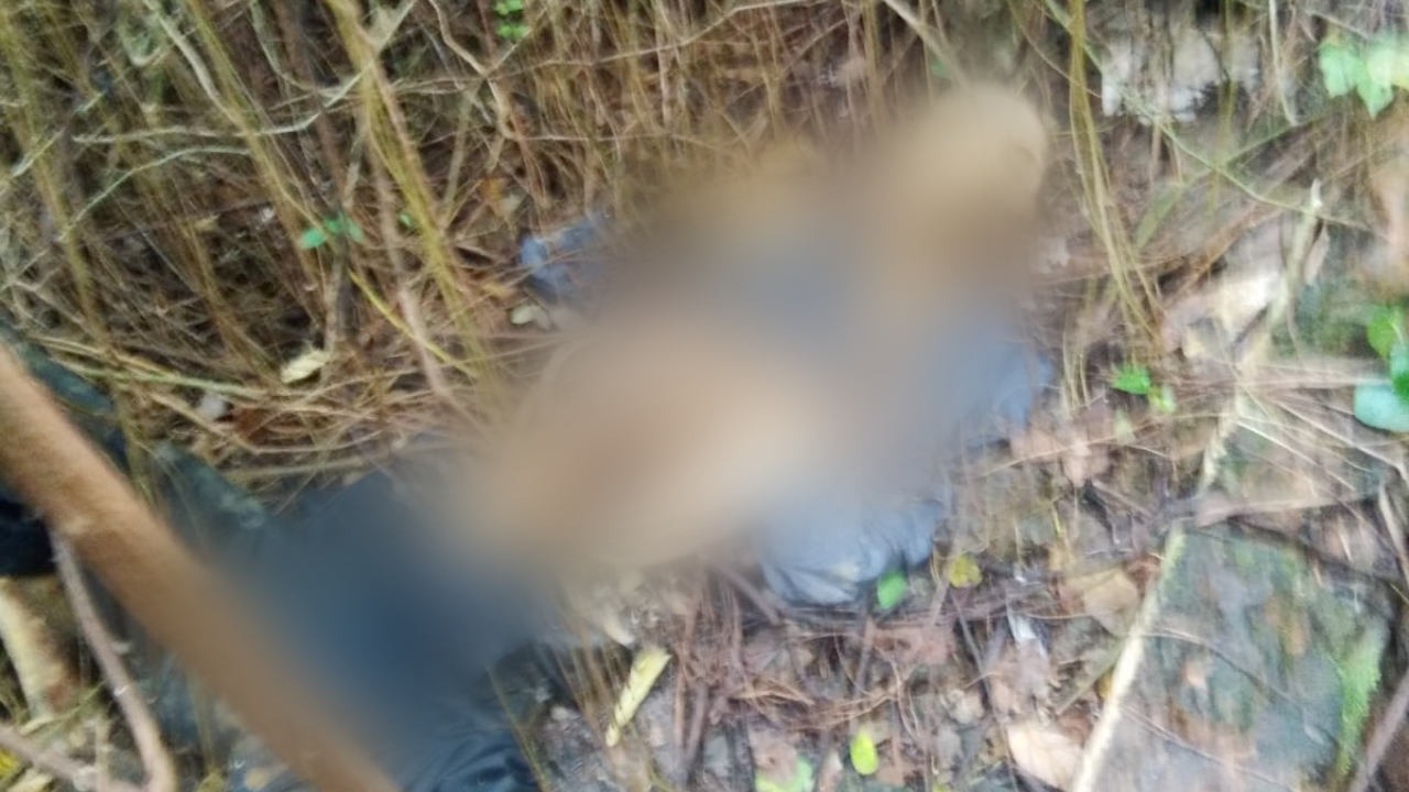 sosok kerangka manusia ditemukan di semak belukar.(Humas Polsek Percut Sei Tuan)