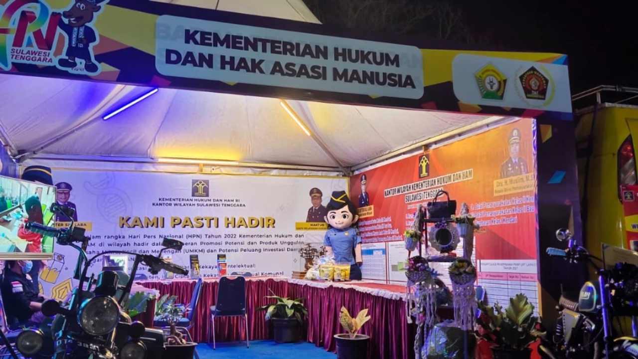 Stan Kanwil KemenkumHAM Sultra pada acara HPN 2022. Foto: Ist
