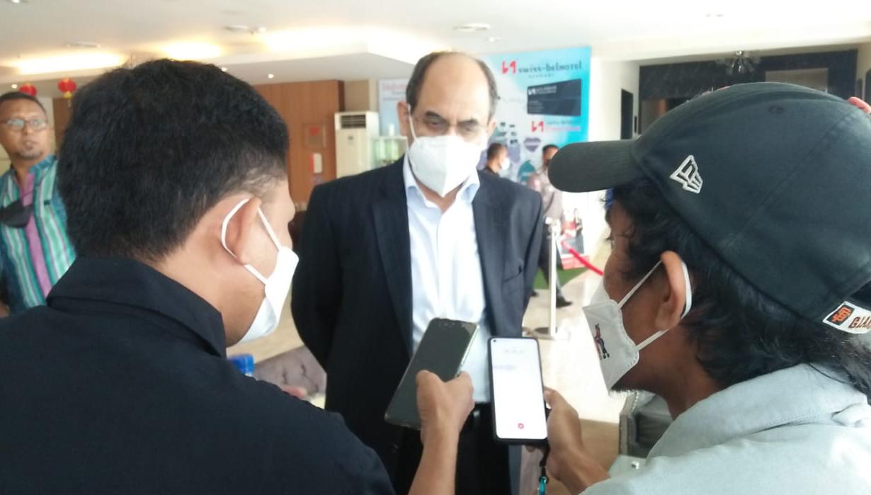 Dubes Pakistan, Muhammad Hasan saat diwawancarai awak media. Foto: Ist