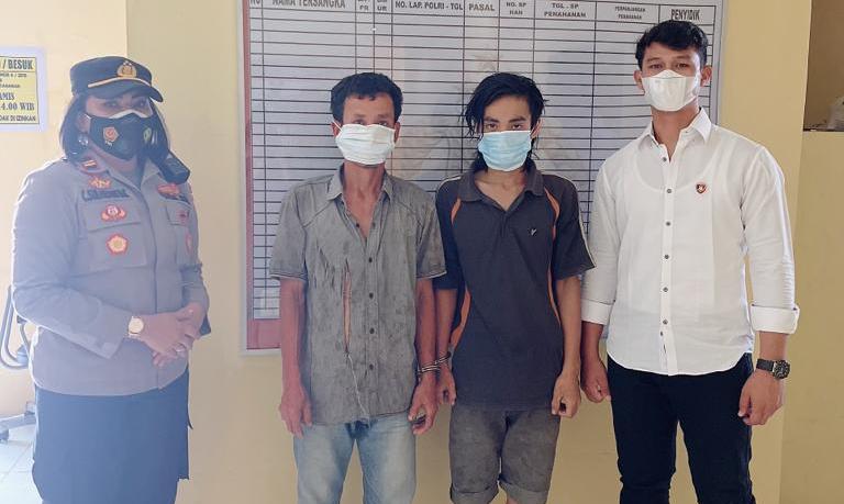 Pelaku saat diamankan oleh kepolisian. Foto: Ist