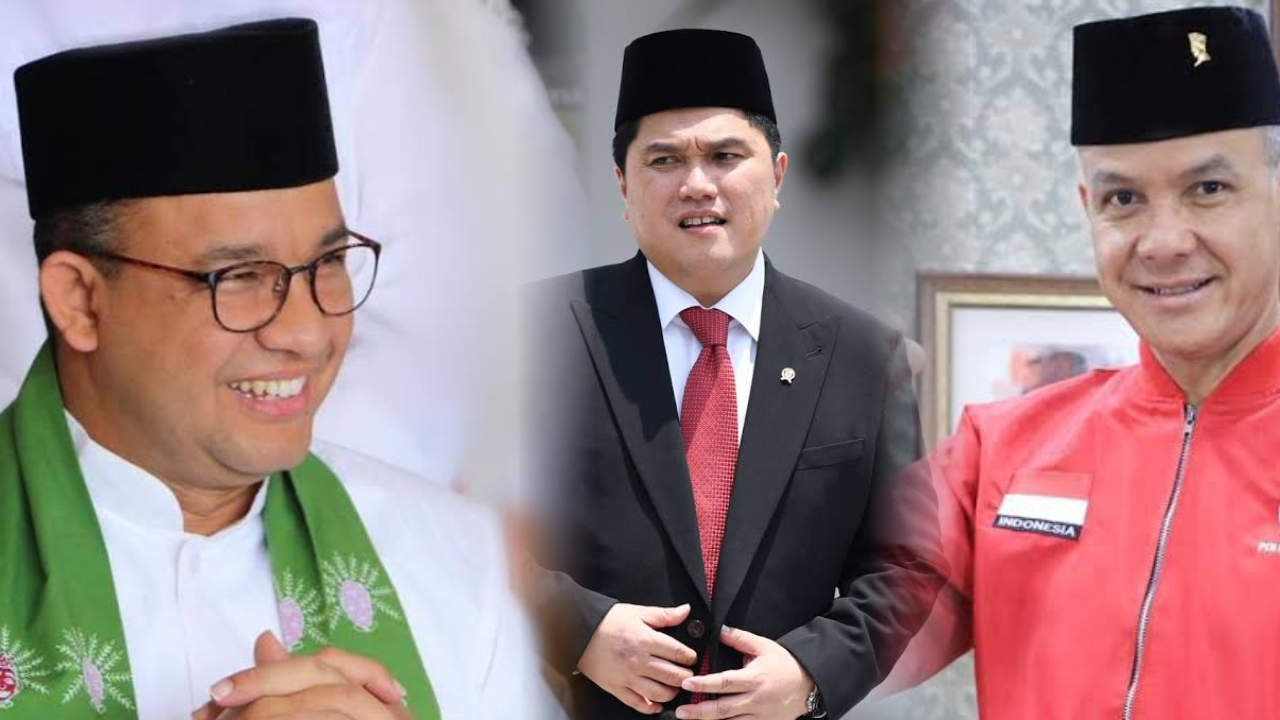 Ganjar Pranowo, Erick Thohir dan Anies Baswedan. Foto: Repro google.com