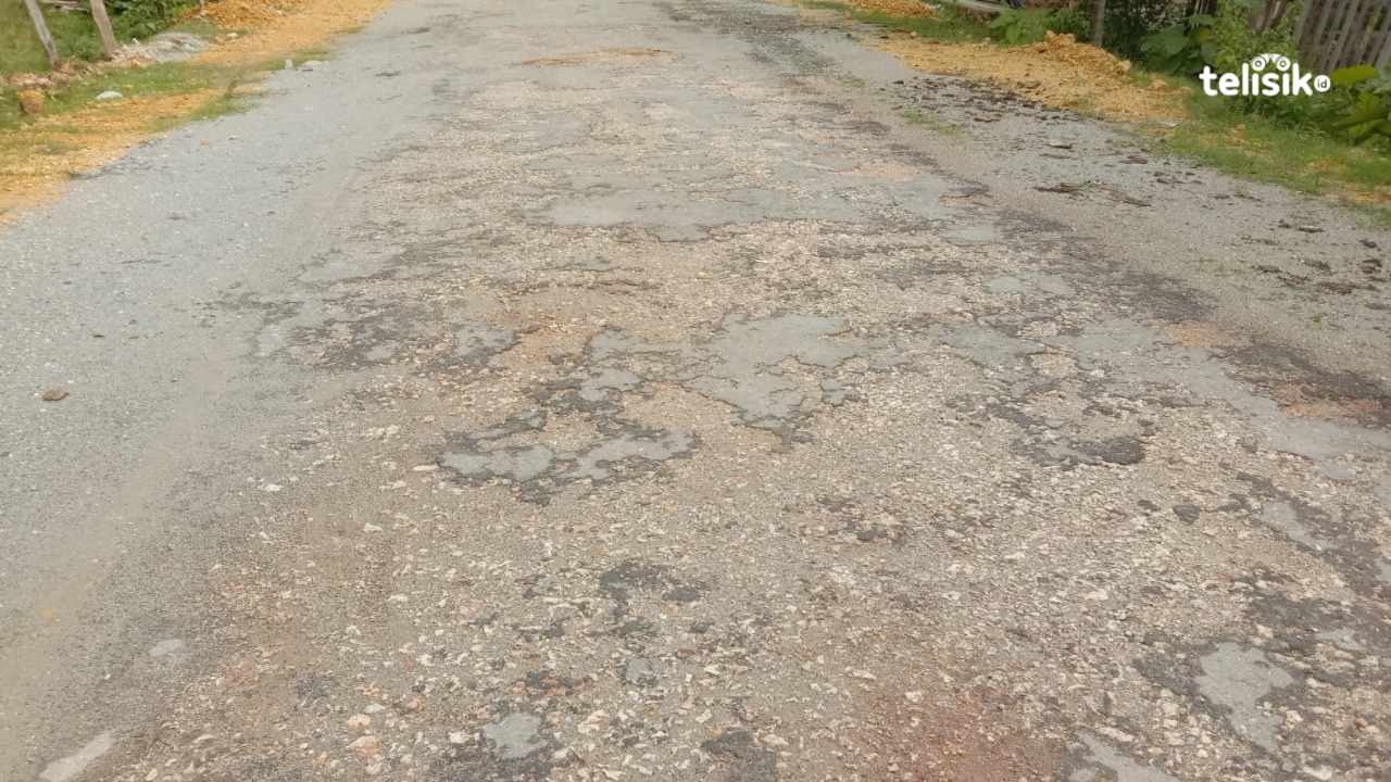 Kondisi jalan Kontu-Wakorambu yang telah rusak, padahal baru empat bulan dikerjakan. Foto: Sunaryo/Telisik
