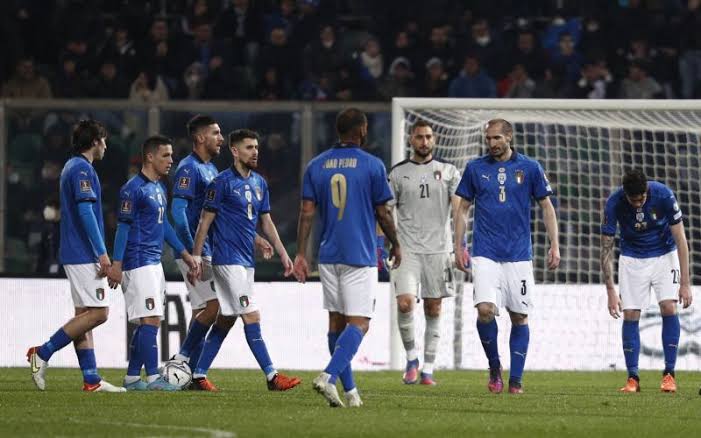 Skuad Timnas Italia saat kualifikasi Piala Dunia 2022. Foto: Repro okezone.com