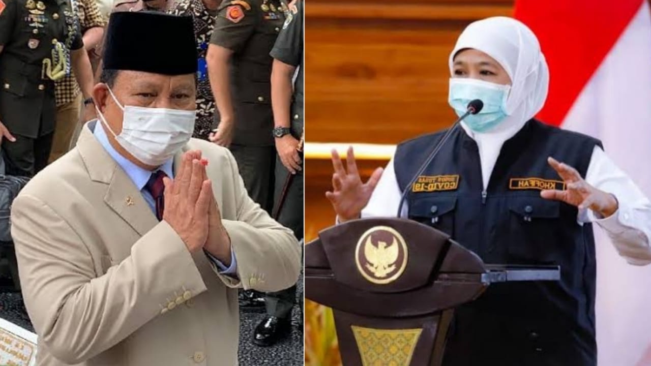 Ketum Partai Gerindra, Prabowo Subianto dan Gubernur Jawa Timur, Khififah Indar Parawansa. Foto: Ist