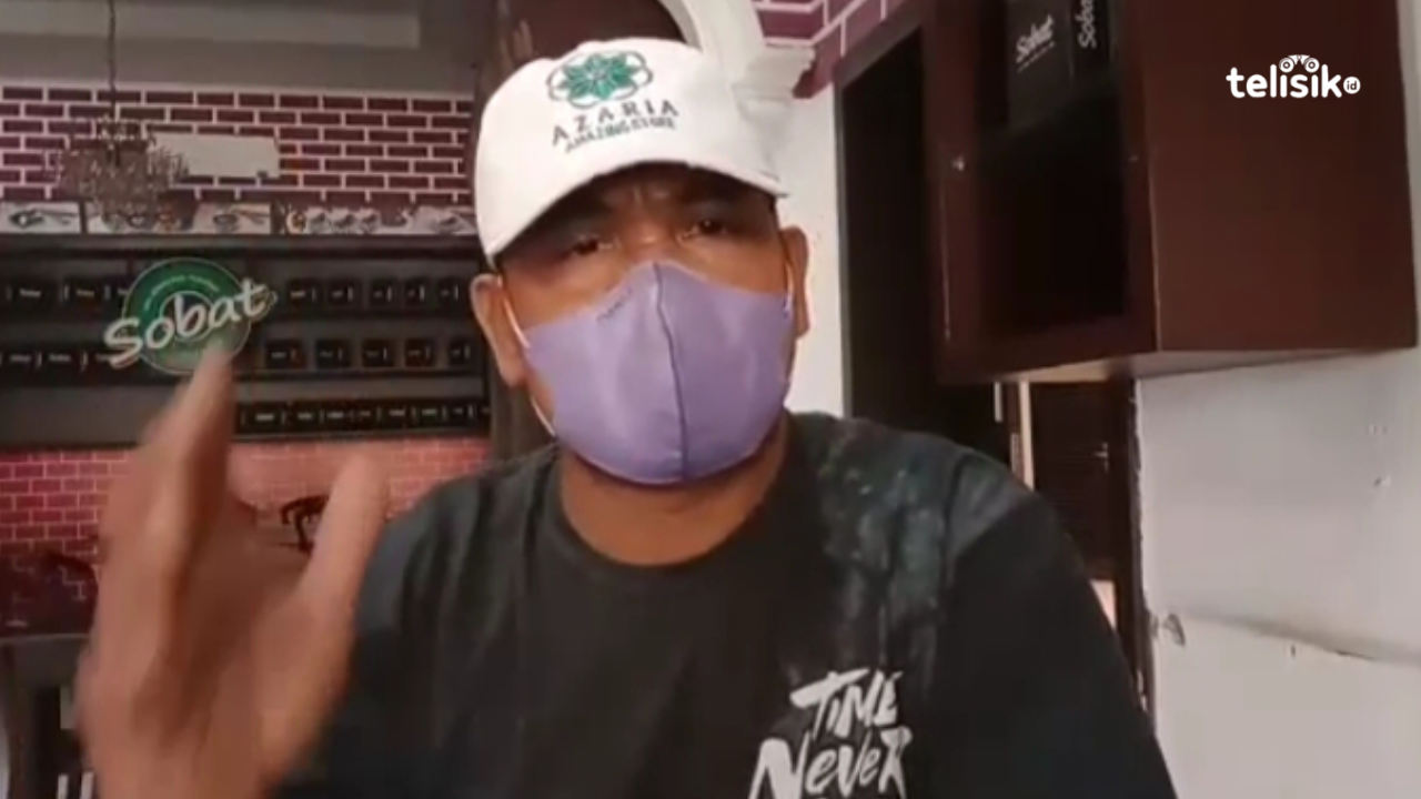 Kaiman Sitio alias Tio ketika konfrensi pers, ia mengaku tidak terlibat dalam pengeroyokan wartawan di Sumut. Reza Fahlefy/Telisik