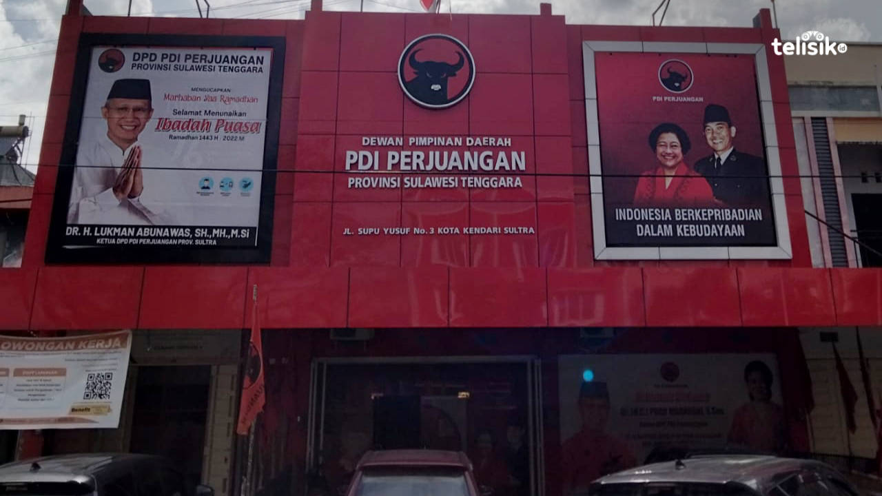 Kantor DPD PDIP Sultra. Foto: Muhammad Ilwanto/Telisik