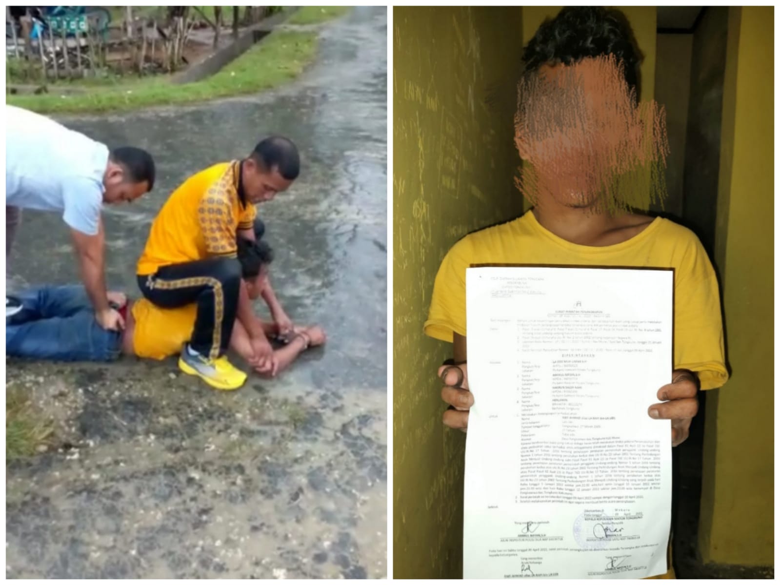 Pelaku RP saat diringkus polisi. Foto: Ist.