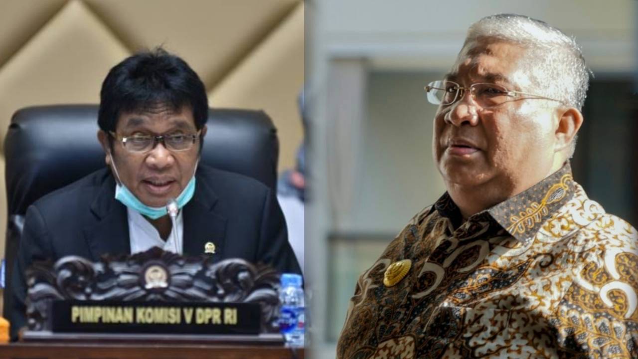Wakil Ketua Komisi V DPR-RI, Ridwan Bae (kiri), Gubernur Sulawesi Tenggara, Ali Mazi (kanan). Foto: Ist.