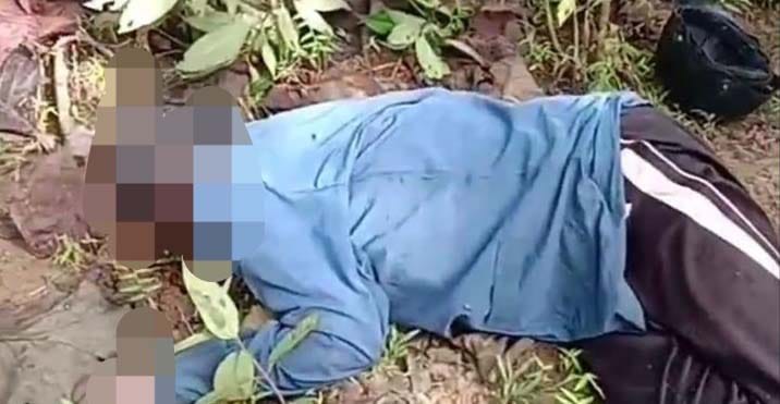 Kondisi mayat saat ditemukan di hutan. Foto: Ist.