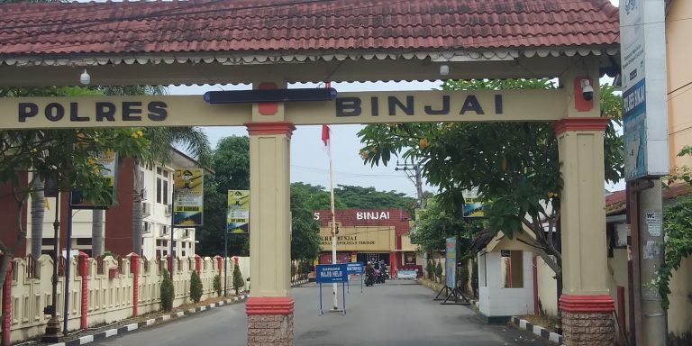 Kantor Polres Binjai, tempat Zainuddin Purba dilaporkan. Foto: Ist