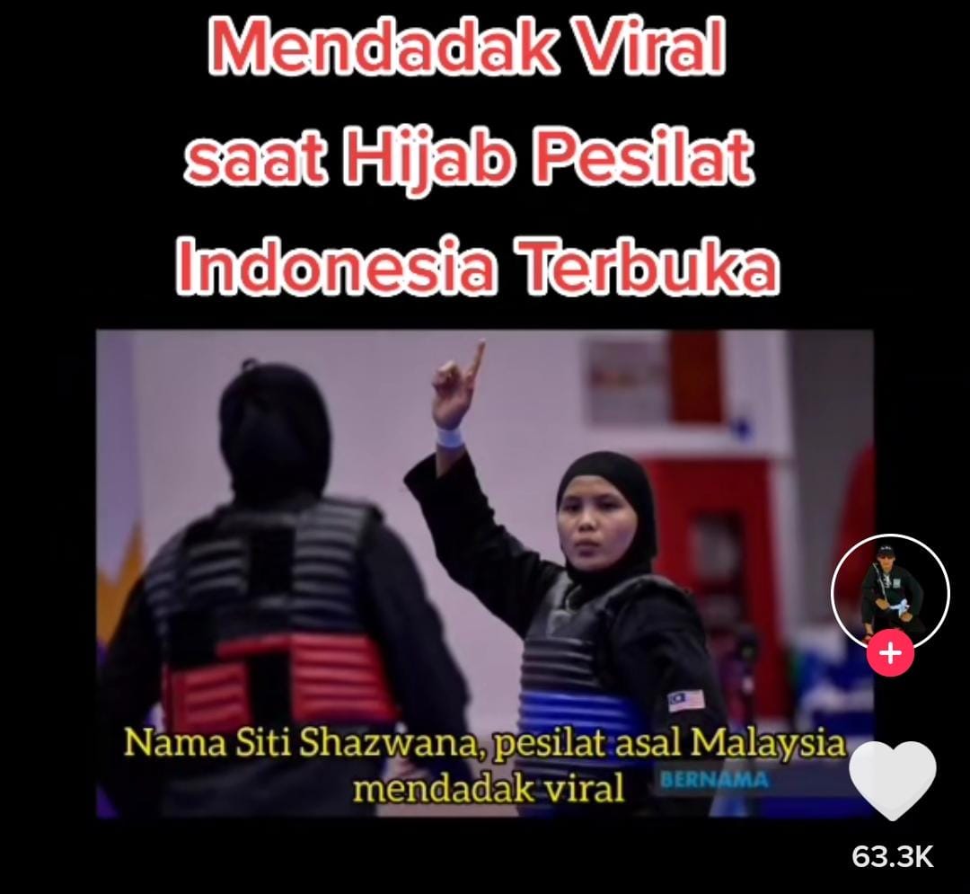 Hijab pesilat Indonesia mendadak lepas saat tanding di Sea Games. Foto: Screenshot video