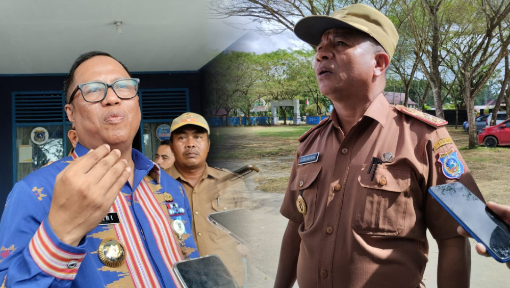 Pj Bupati Muna Barat, Dr. Bahri (Kiri) dan La Ode Andi Muna selaku pelopor pemekaran Kabupaten Muna Barat. Foto: Putri Wulandari/Telisik