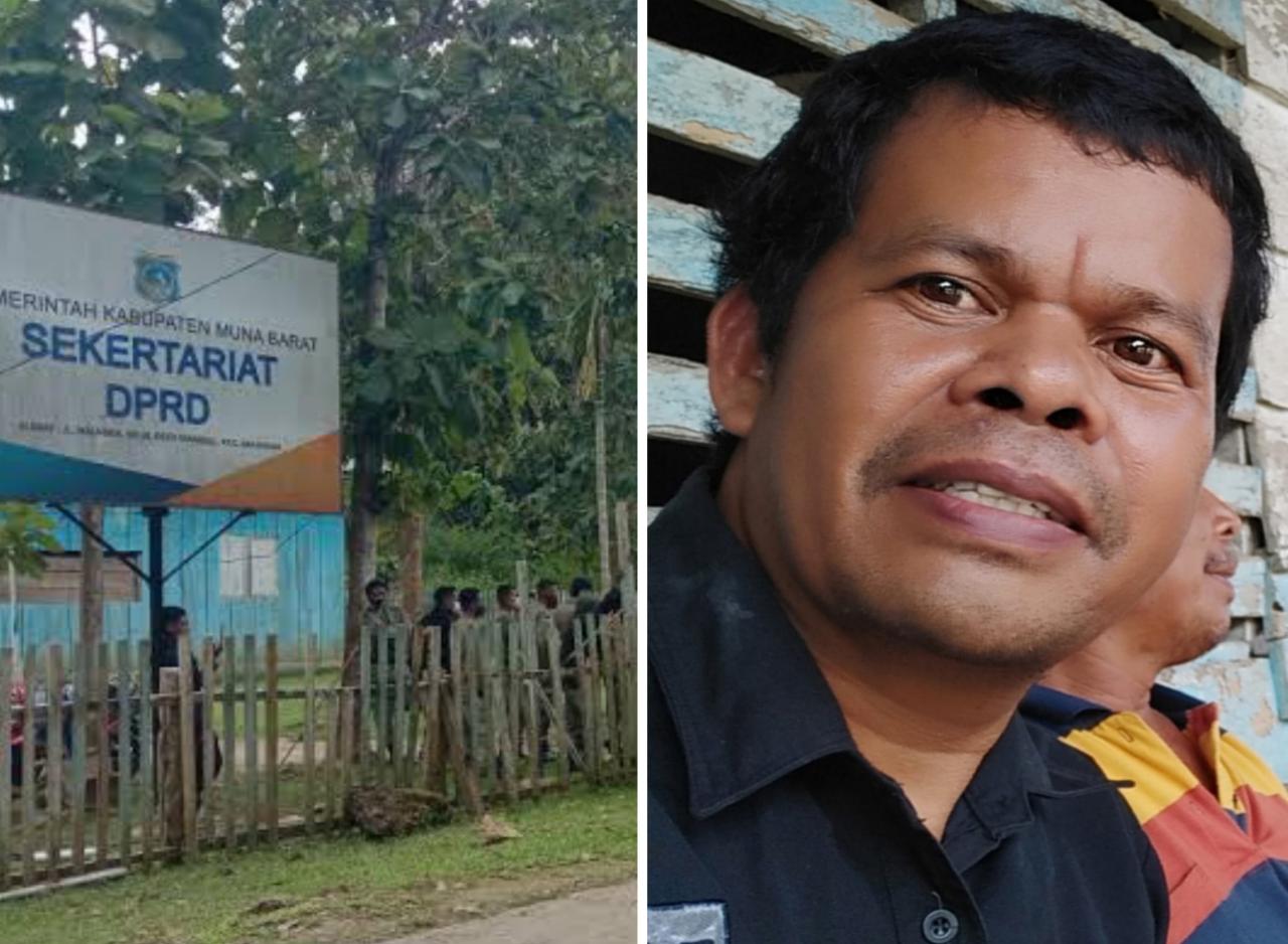 Kantor DPRD Muna Barat dan Ketua Yayasan Lembaga Pendidikan Laworoku, Ali Samdin. Foto: Ist