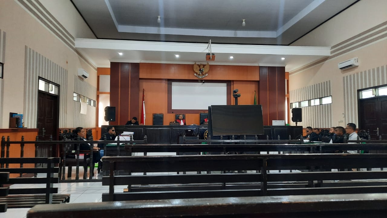 Suasana pembacaan tuntutan dugaan korupsi DD Lagasa dengan terdakwa mantan Kades, MS di Pengadilan Tipikor Kendari. Foto: Ist