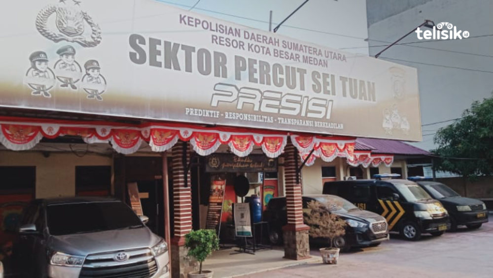 Kantor Polsek Percut Sei Tuan, tempat Cici melaporkan Dinda Yuliana atas perkara dugaan tindak pidana penipuan. Foto: Reza Fahlefy/Telisik
