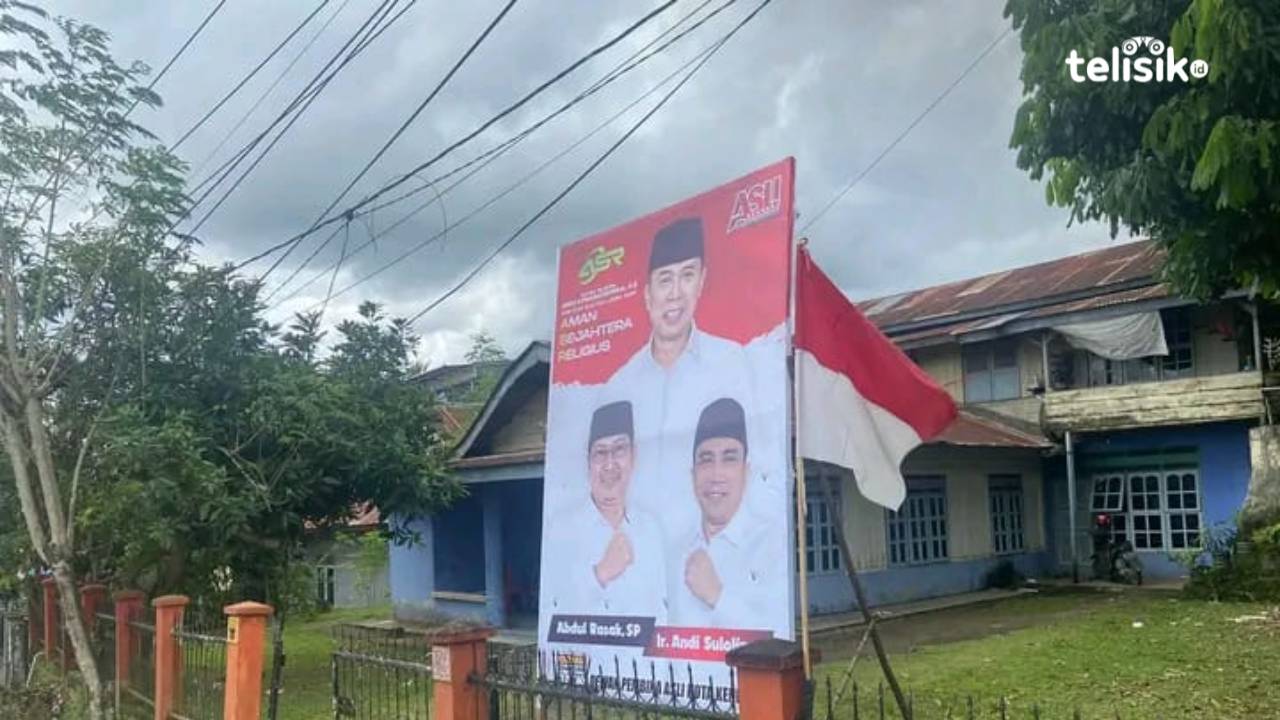 Baliho bakal paslon Wali Kota dan Wakil Wali Kota Kendari, Abdul Rasak-Andi Sulolipu. Foto: Musdar/Telisik