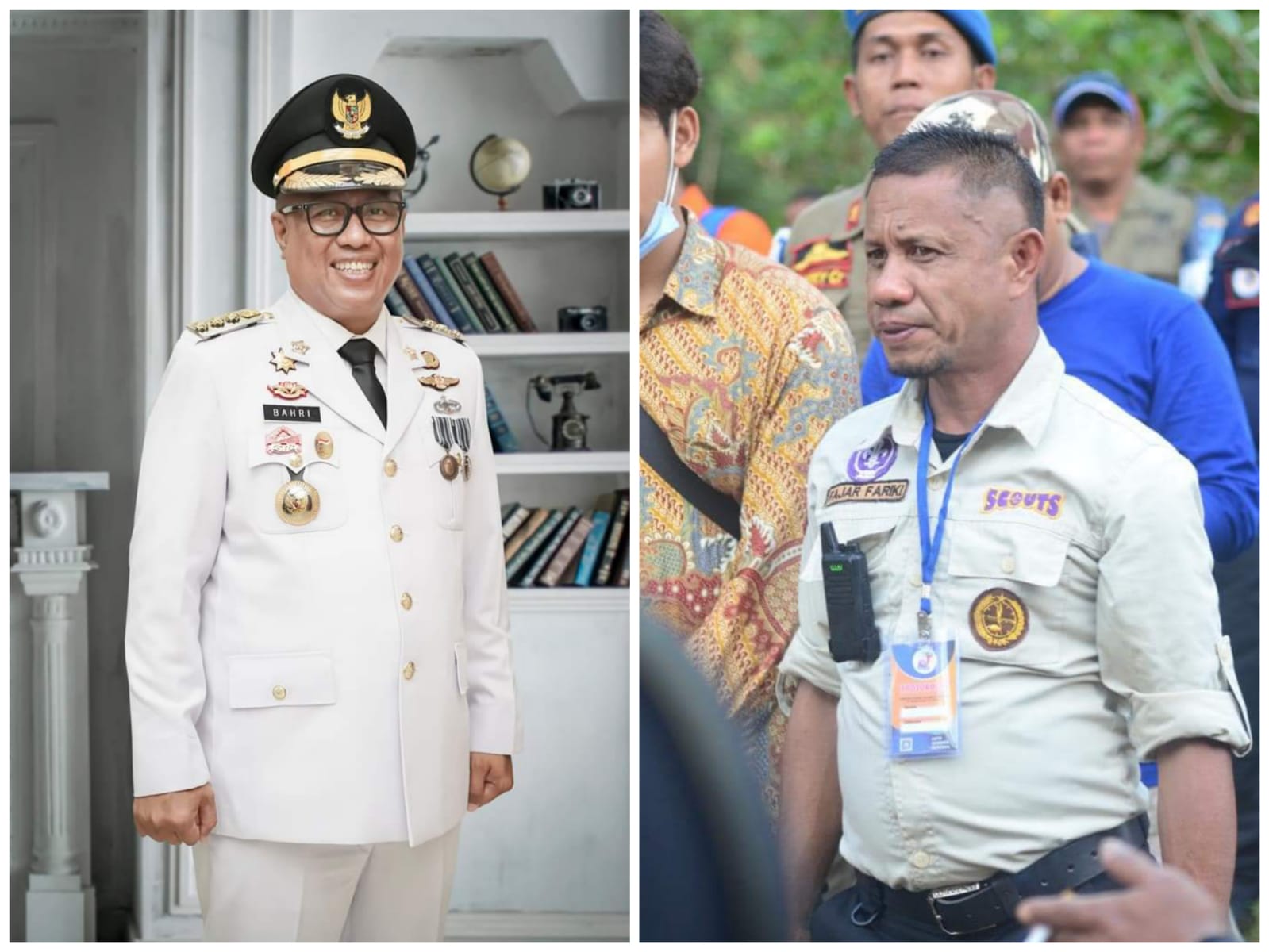 Pj Bupati Muna Barat, Bahri dan Jubir Pemkab, Muhamad Fajar Fariki. Foto: Ist