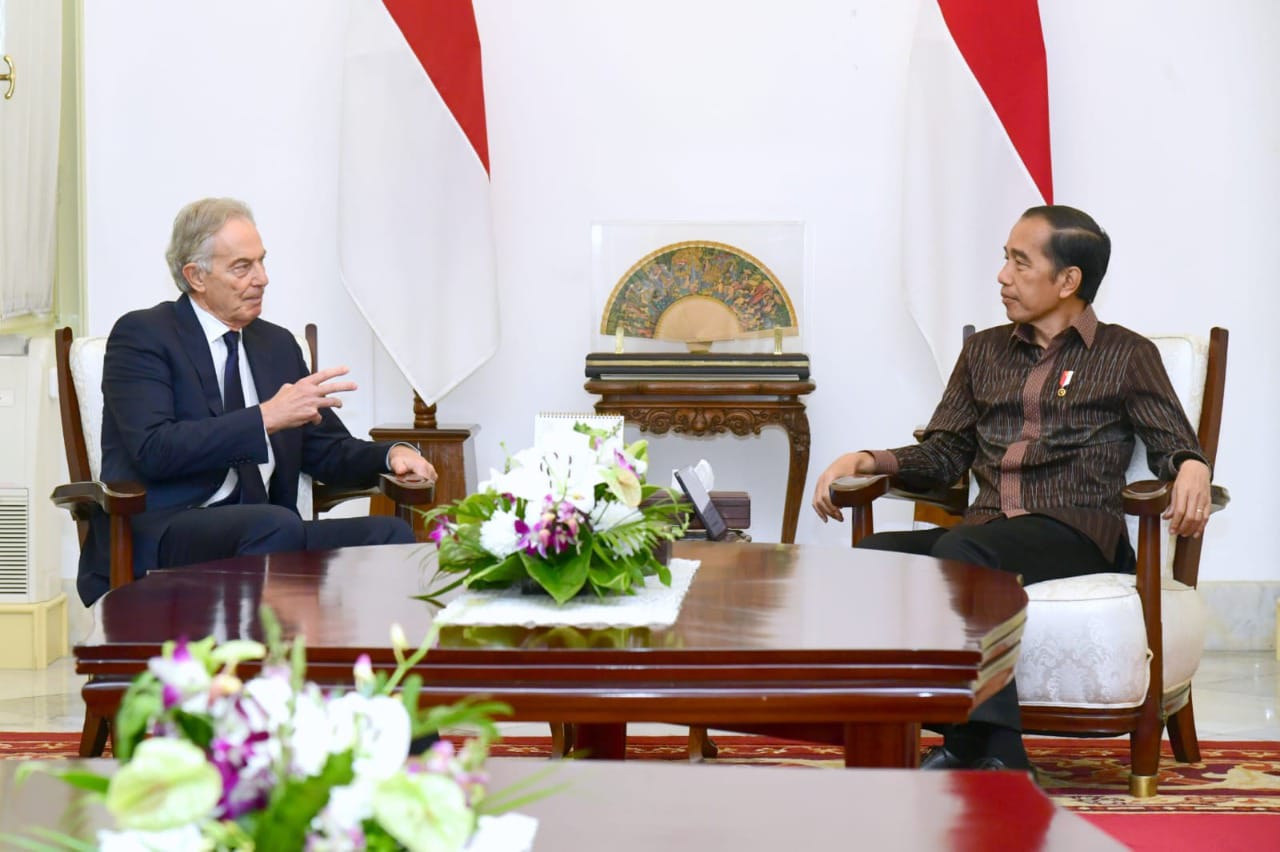 Presiden Jokowi terima Tony Blair di Istana Merdeka, Jakarta, Rabu (19/10/2022). Foto : Setpres