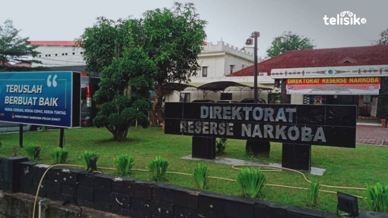 Kantor Direktorat Reserse Narkoba Polda Sumatera Utara yang berada di Jalan Sisingamangaraja KM 10,5 Medan, tempat kedua kurir sabu diamankan dan ditahan. Foto: Reza Fahlefy/Telisik