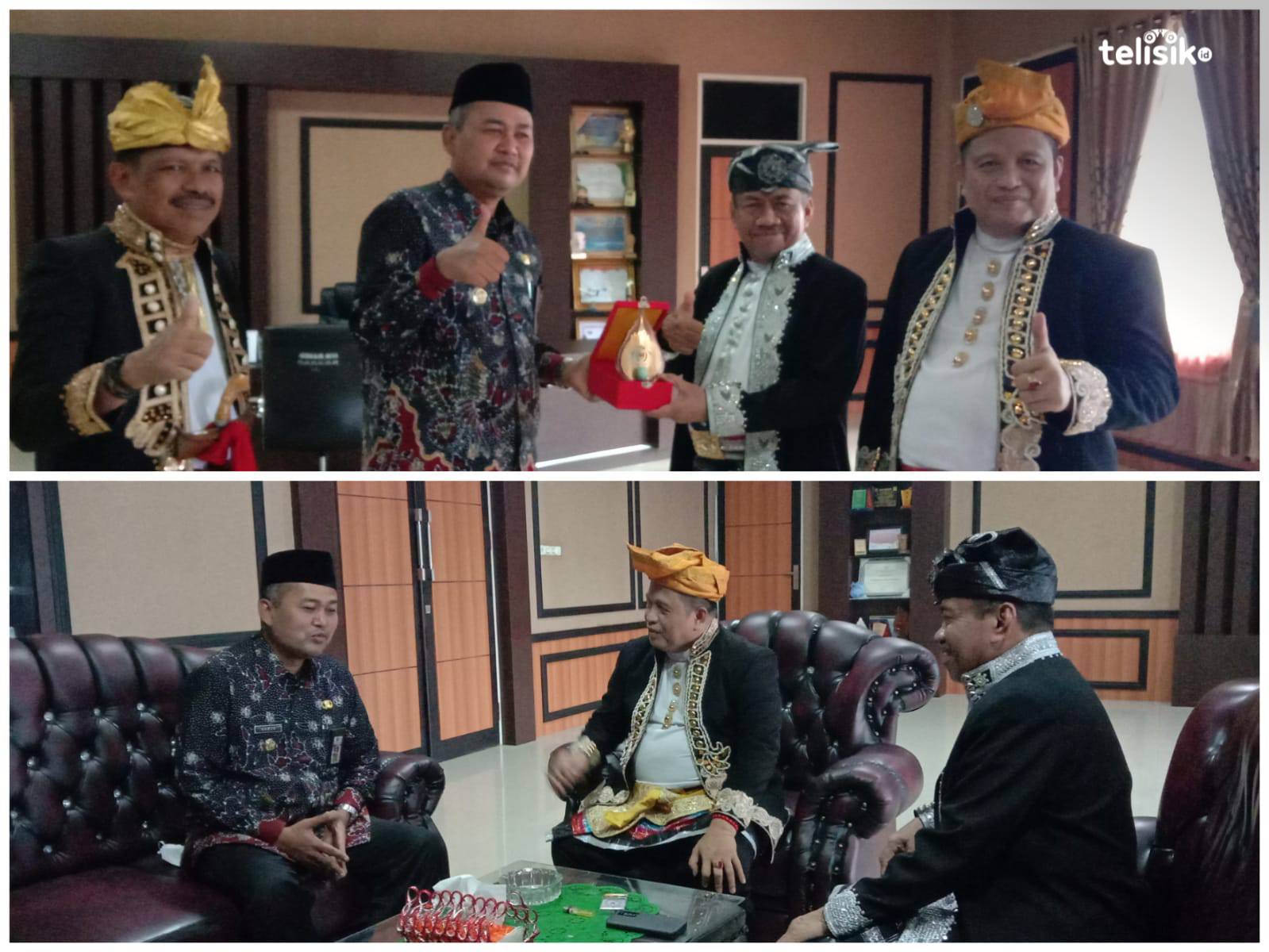Bupati Muna, LM Rusman Emba bersama Wabup, Bachrun Labuta dan Sekda, Eddy Uga menerima kunjungan Wabup Brebes, Narjo. Foto : Sunaryo/Telisik